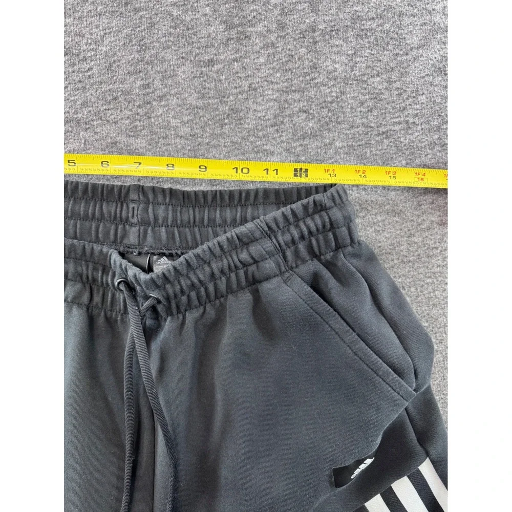 Adidas Mens Black White 3-Stripe Cuffed Jogger Sweatpants Size M